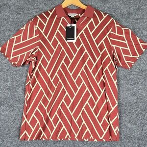 Autograph Men's Geometric Print Supima Cotton Polo Shirt Size Medium‎